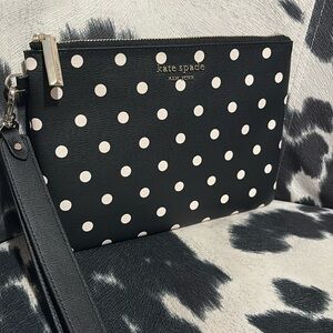 Kate Spade Black and White Polka Dot Clutch